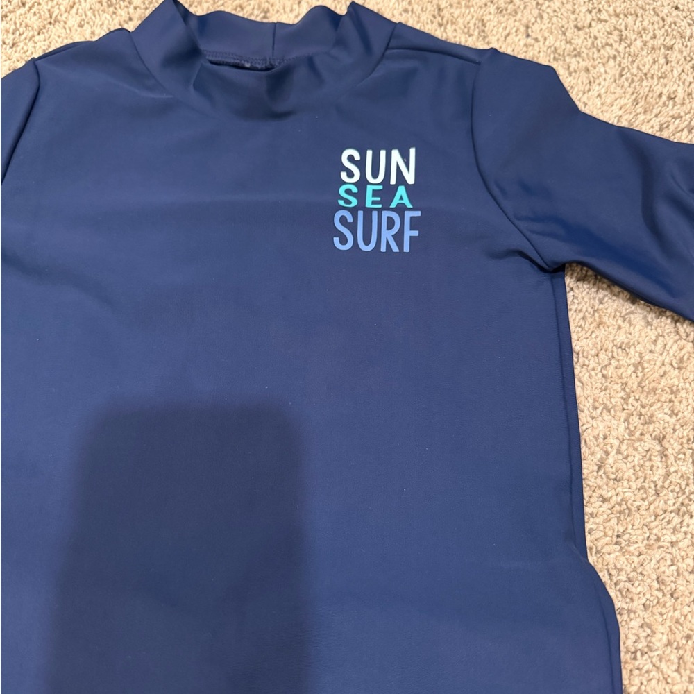 Simple Kids Swim Rashguard Set - Navy and Teal - Picture 4 of 4